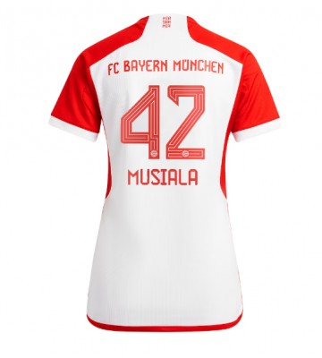 Bayern Munich Jamal Musiala #42 Koszulka Podstawowych Kobiety 2023-24 Krótki Rękaw